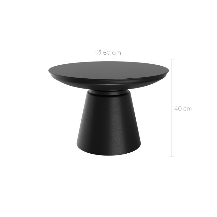 Table basse ronde en métal noir D60 cm - Gomez - 4