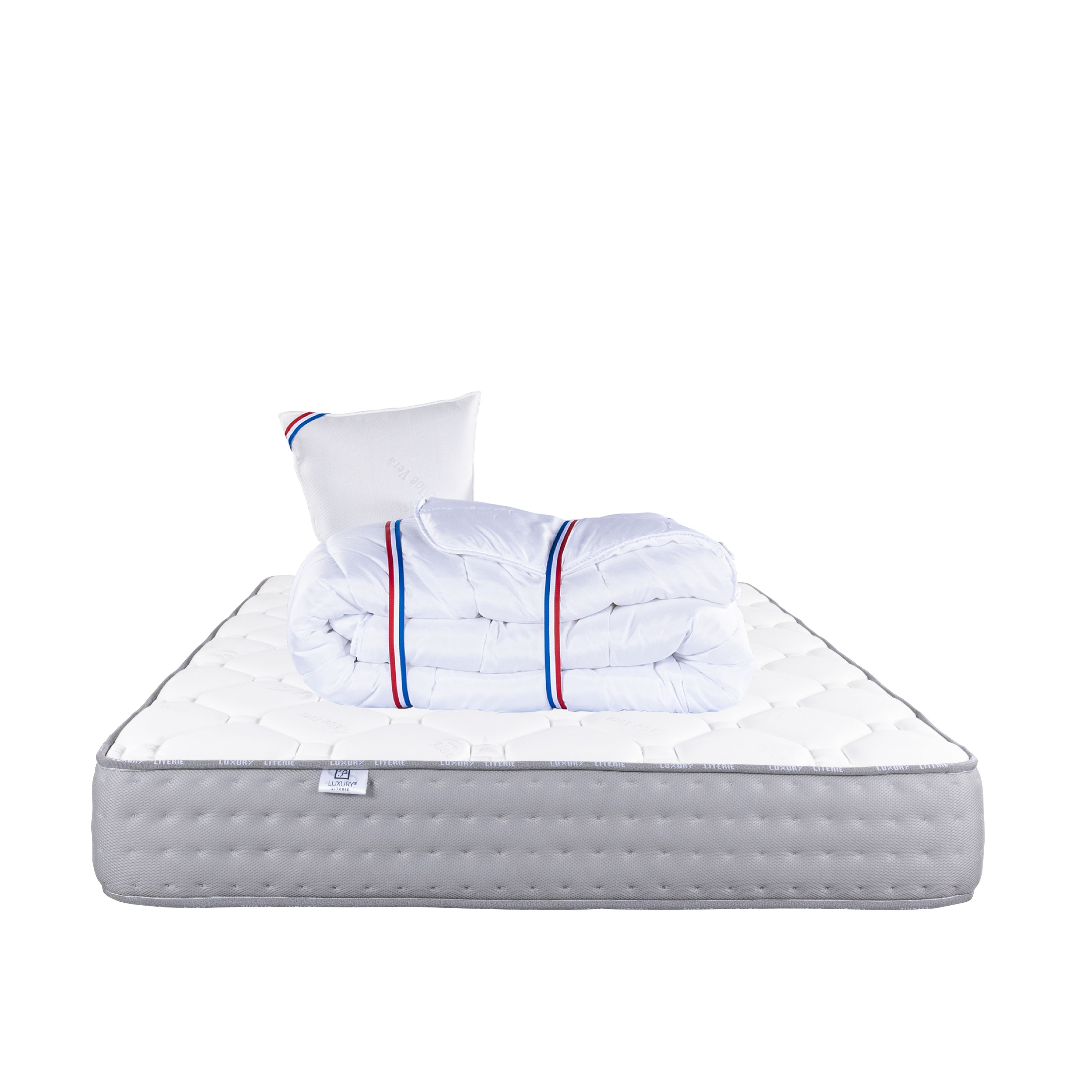 Matelas ferme Zen 90 x 190 x 20 cm, face étéhiver + oreiller + couette