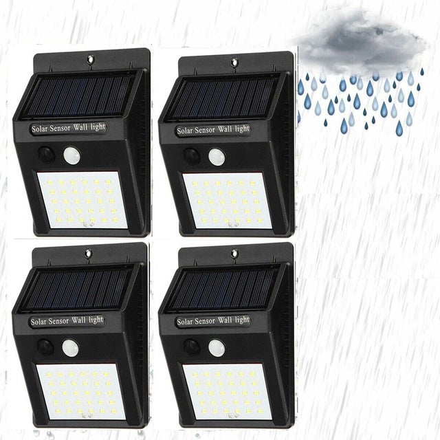 4 HOLOFOTES 30 LED SOLAR EXTERNO LÂMPADA DE JARDIM HOLOFOTE FOTOVOLTAICO SENSOR