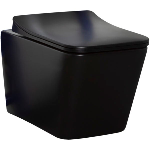 Miska WC podwieszana Tinos BLM z deską wolnoopadającą duroplast (czarny mat) KERRA