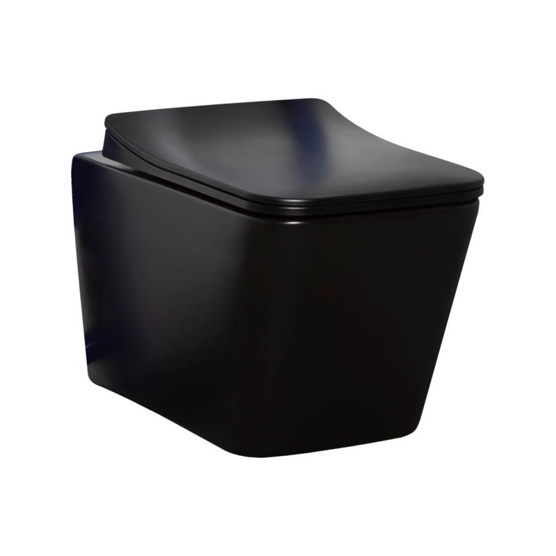 Miska WC podwieszana Tinos BLM z deską wolnoopadającą duroplast (czarny mat) KERRA