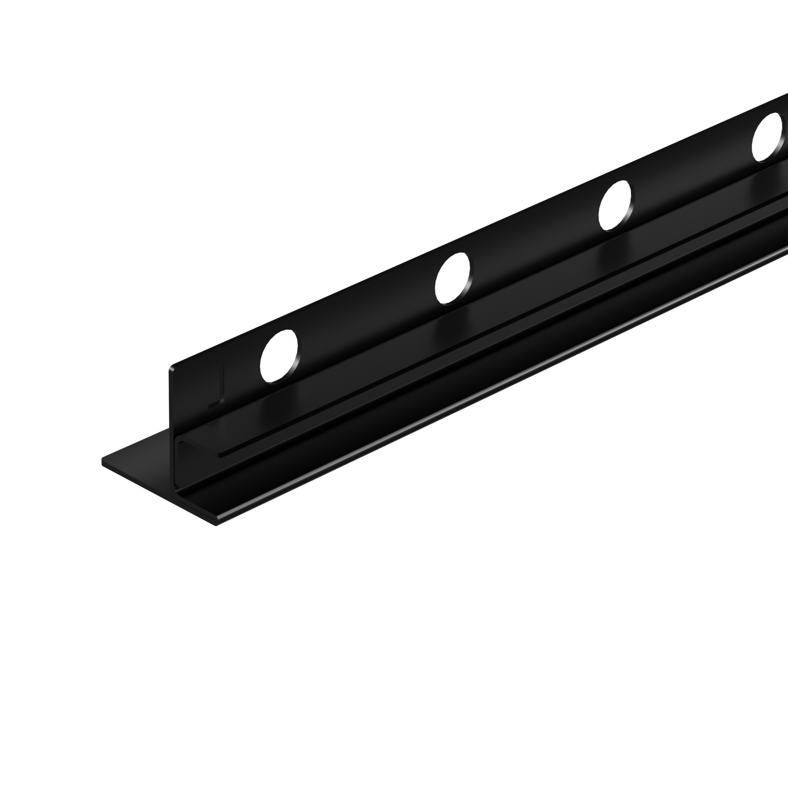 Balneo Listwa Spadkowa Podłogowa Do Szkła Lewa 170 cm Czarna Brodzikowa Listwa Ze Stali Nierdzewnej