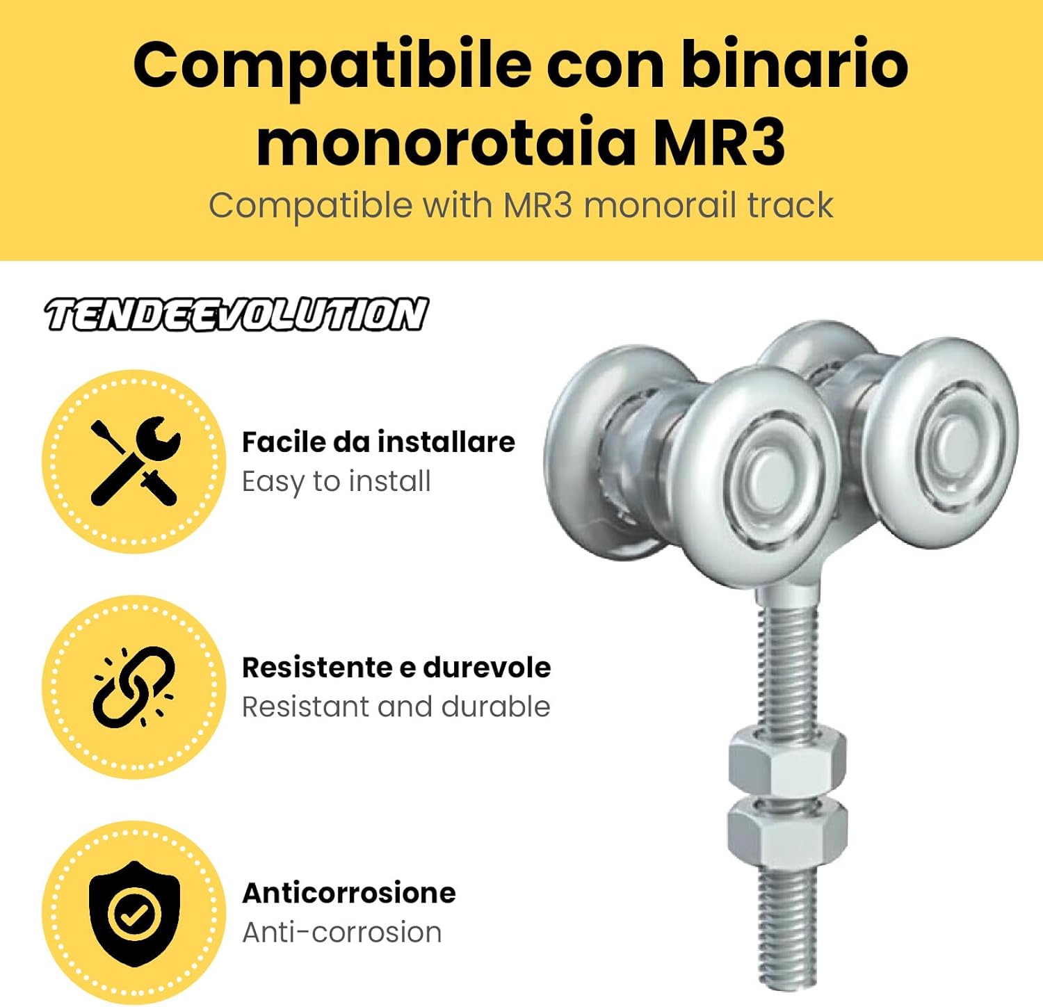 Profili In Pvc Binario Scorrevole Monorotaia In Ferro Zincato Per Teloni, 3 X 2 Cancello Scorrevole