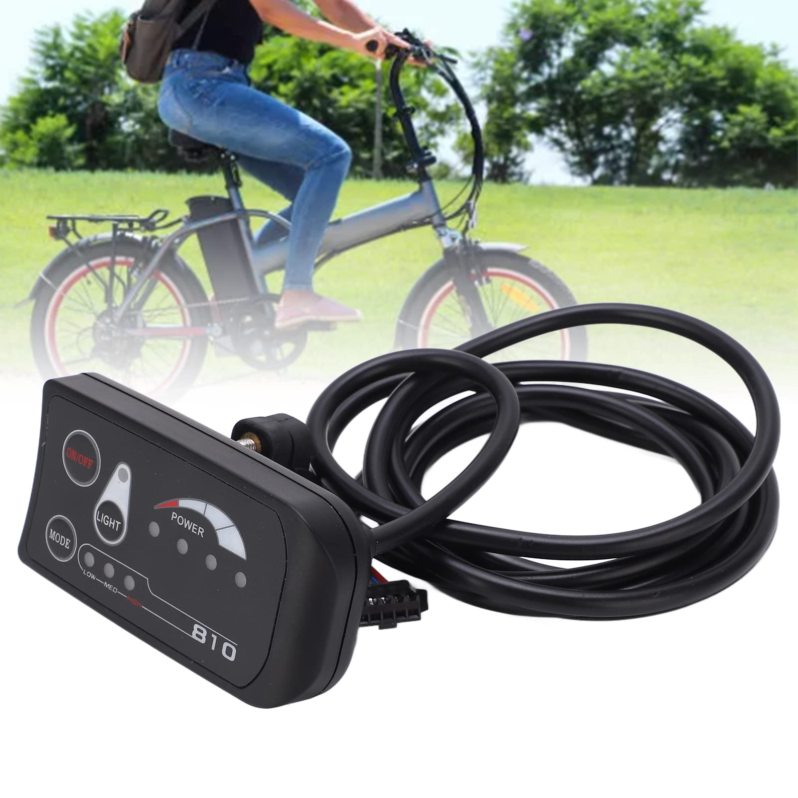 Display LCD Per Bici Elettrica 48V | Pannello Di Controllo Strumenti Con Interfaccia Intuitiva | Cavo E Attacco Per Manubrio Da 22,2 Mm | Resistente All'Acqua - 2