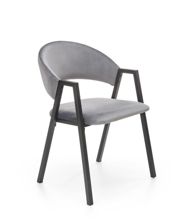 Krzesło tapicerowane K473 VELVET szare