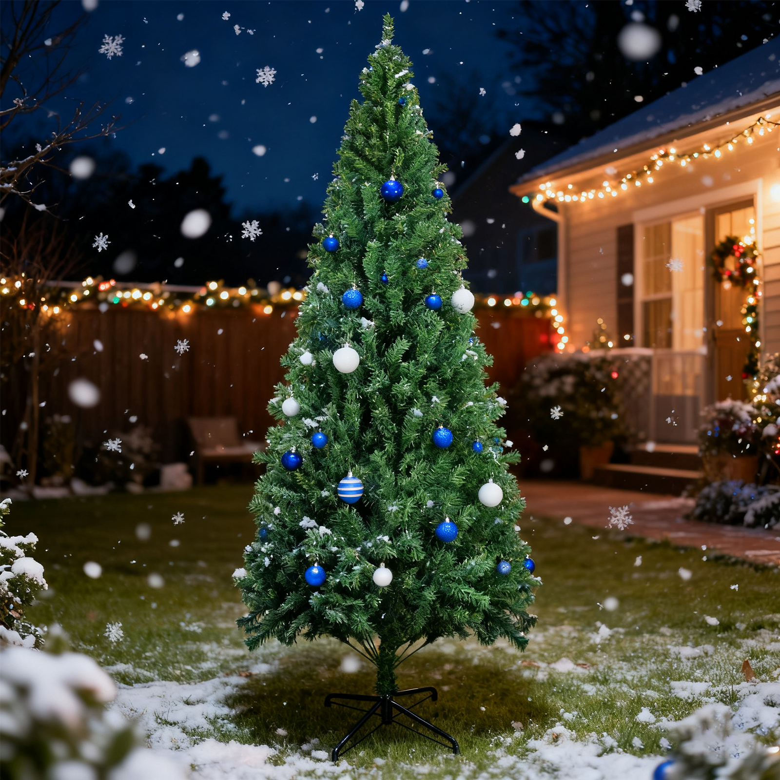 Nettlife Sapin de Noël Artificiel 210 cm, Ultra-Réaliste en PVC, Montage Rapide et Facile, Arbre de Noël Vert avec Support en Métal Stable. - 2