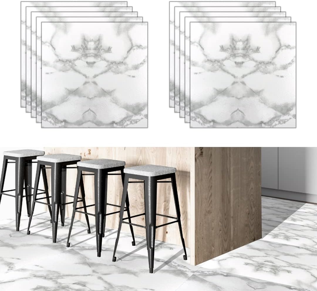 Piastrelle PVC Adesive Effetto Marmo - 6 Pezzi 40x40cm Per Pavimenti
