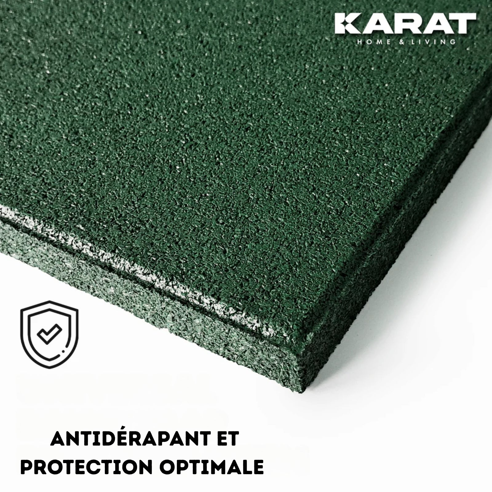 x 1 Dalle de protection Surface amortissante 50 x 50 cm, Ep : 25 mm, Vert - 6