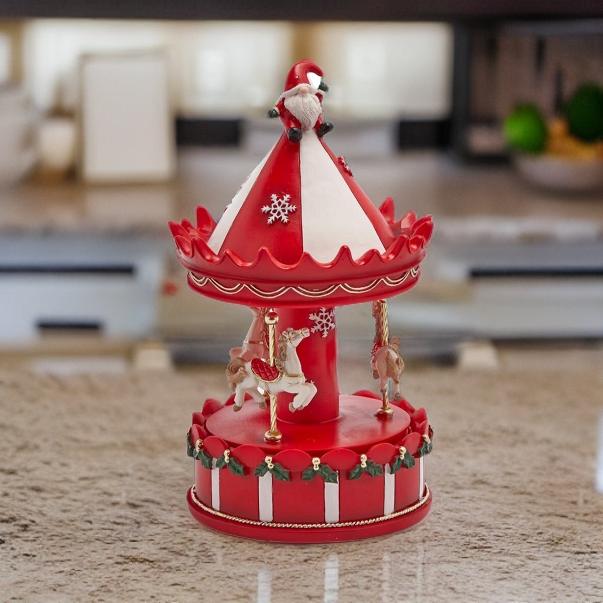 Mingmo, carillon carillon carosello musicale con luci LED colorate, castle in the Sky Tune, carosello a 3 cavalli, ottimo regalo di compleanno, romantico per Natale/compleanno/San Valentino
