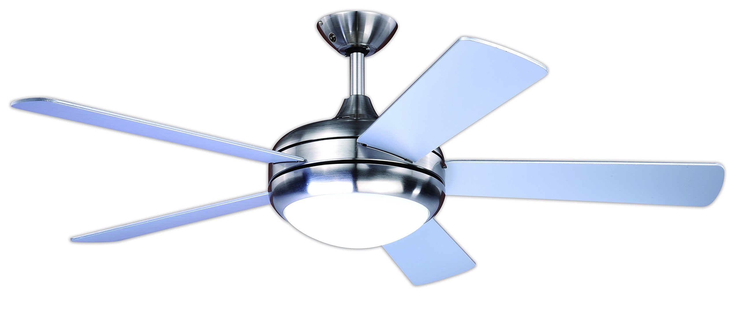 Ventilateur de plafond Ursa Nickel brossé pales Argent & Noyer avec éclairage et télécommande - 5
