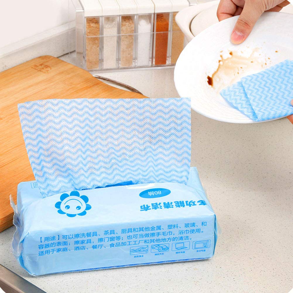 Frasheng Serviettes De Nettoyage Jetables - 5 Rouleaux Chiffons Non Tissés Absorbants Cuisine Et Maison