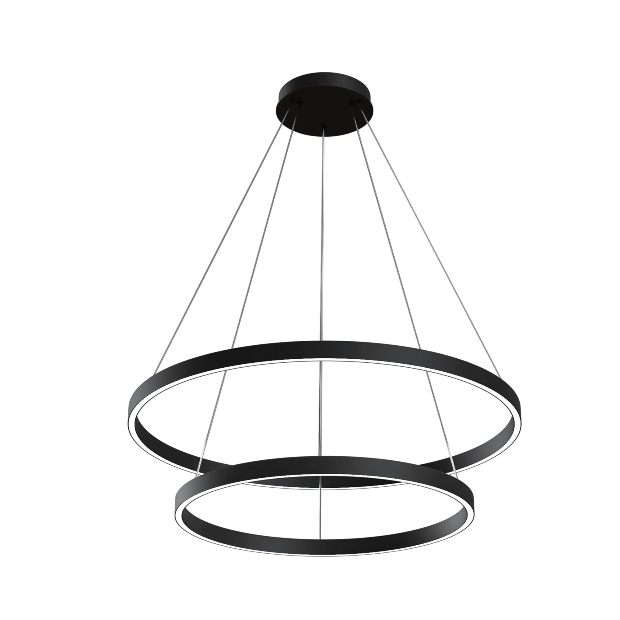 Lampa wisząca Rim czarno-biała LED 88W 4000K 5200lm nowoczesna 2 ringi wym: 120 x 80 x 120 cm aluminium Maytoni