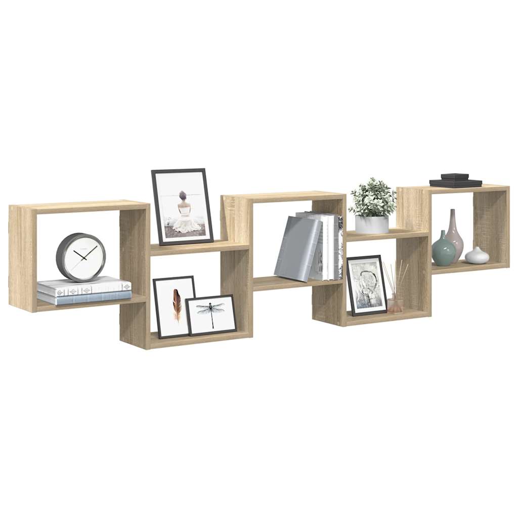Maison exclusive - estante cubo de pared 5 compartimentos madera roble sonoma