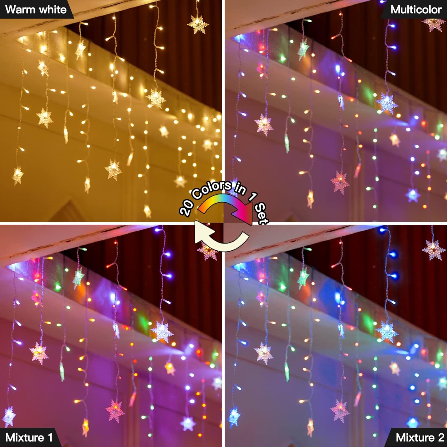 Holwim Lot de 4 lumières de Noël pour fenêtre avec ventouse et 3 modes d' éclairage, décoration de fenêtre de Noël LED à piles, décoration de Noël intérieure pour décoration de Noël, blanc Holwim Lot de 4 lumières de Noël pour fenêtre avec ventouse et 3 modes d' éclairage, décoration de fenêtre de Noël LED à piles, décoration de Noël intérieure pour décoration de Noël, blanc