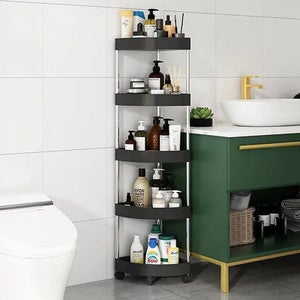 SEVEN COMFORT Étagère De Rangement Pliable 5 étages Avec Roulettes - Charge Max 100 Kg - Acier Laqué - Pour Cuisine, Salle De Bain, Atelier - Facile à Déplacer Et Ranger
