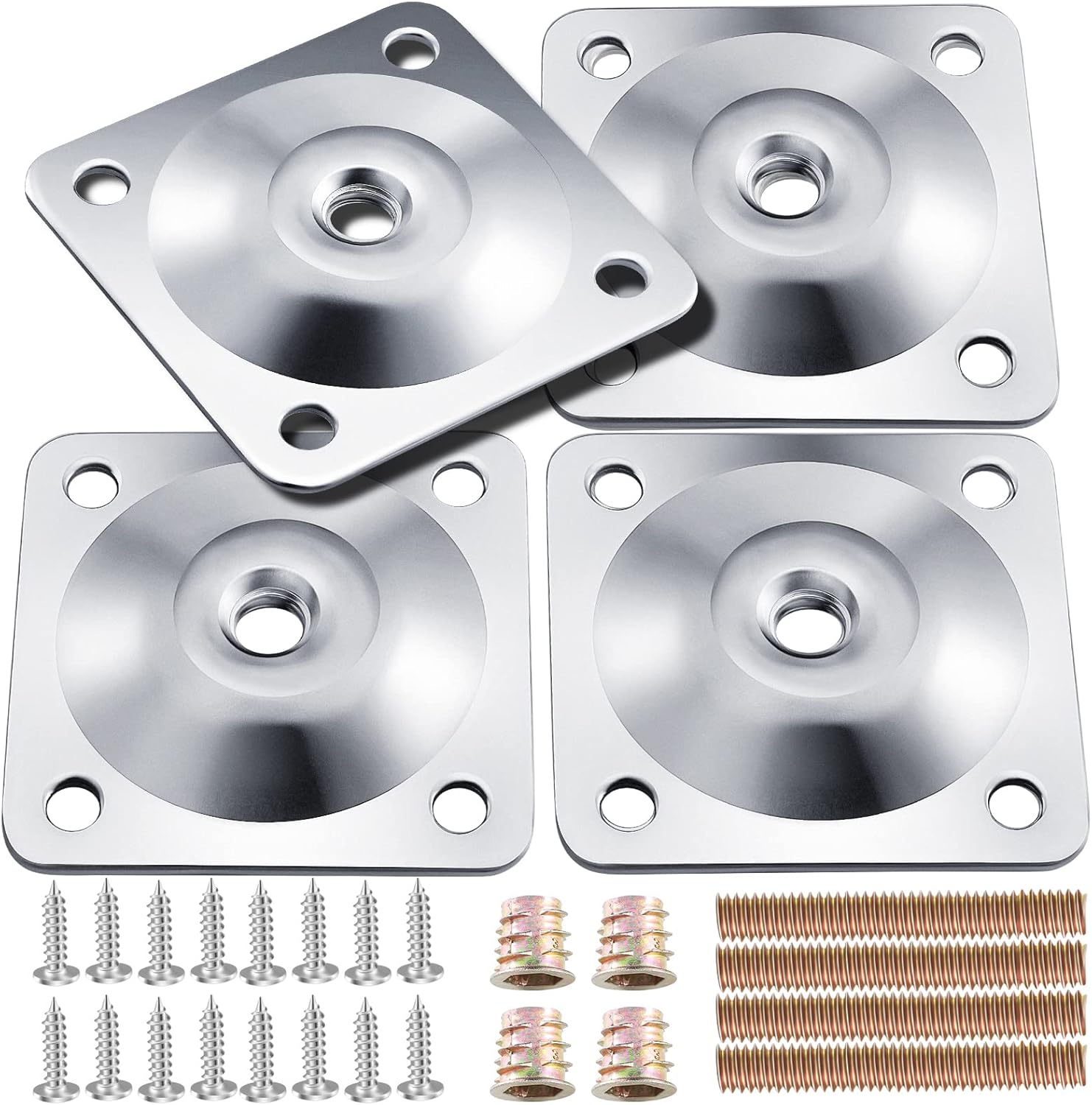 Leg Mounting Plates, 4 Sets Furniture Leg Attachment Plates, 5/16