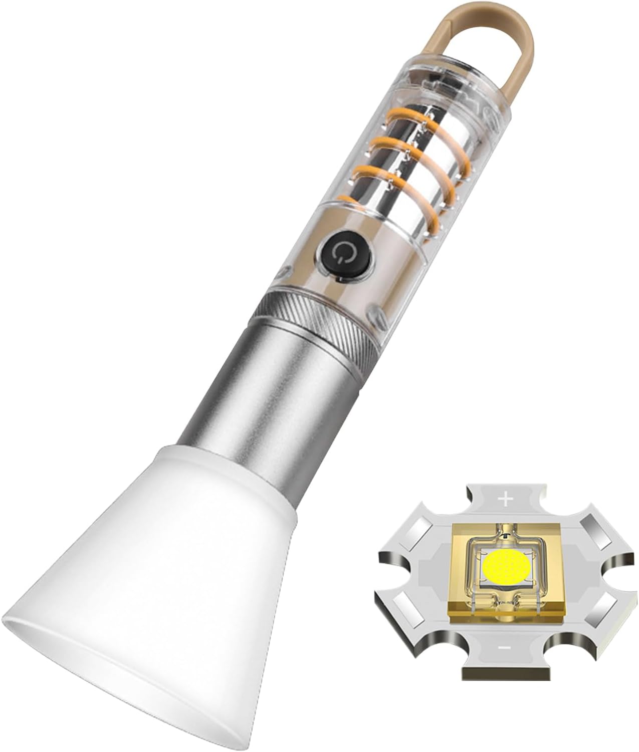 Latarka LED – aluminiowa lampa oświetleniowa i sprzęt survivalowy – przenośna lampa robocza z brelokiem – na wypadek przerw w dostawie prądu