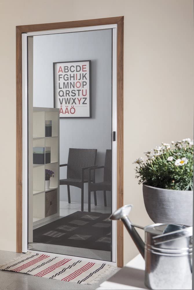 Zanzariera Universale Scorrimento Orizzontale A Rullo Avvolgibile Profilo Riducibile Regolabile Telaio In Alluminio bianco 120 x 250 cm - 4