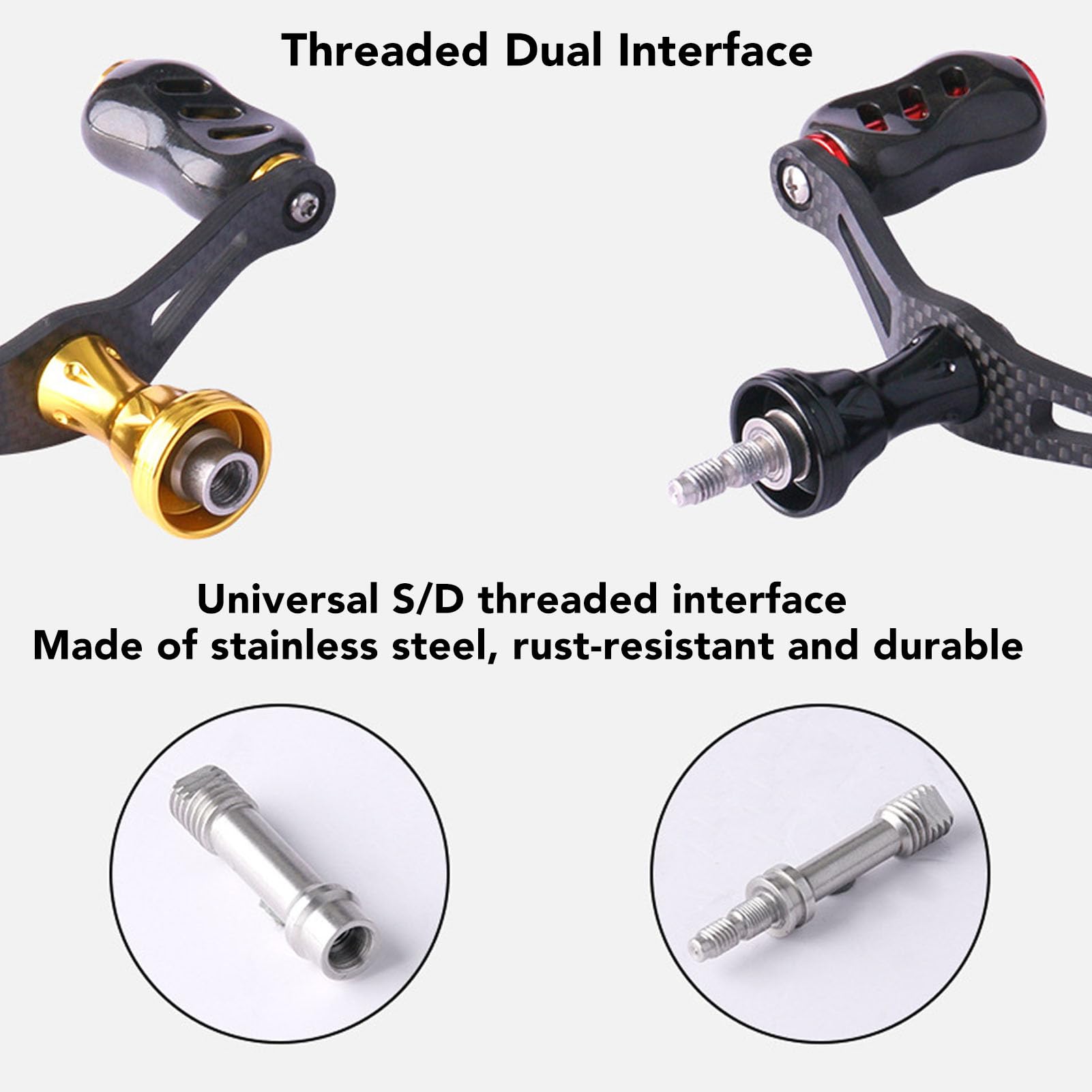 Mulinello da pesca in carbonio Maniglia Baitcasting Mulinello da traina Doppio bilanciere Mulinello da pesca ultraleggero Manovella Accessorio per mar - 4