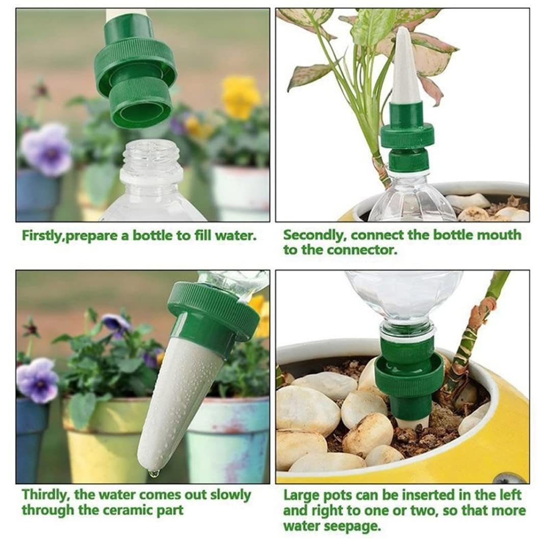 Pointes arrosage automatiques 12 pièces système de piquets d'arrosage céramique pour fleurs et irrigation goutte à goutte - 3
