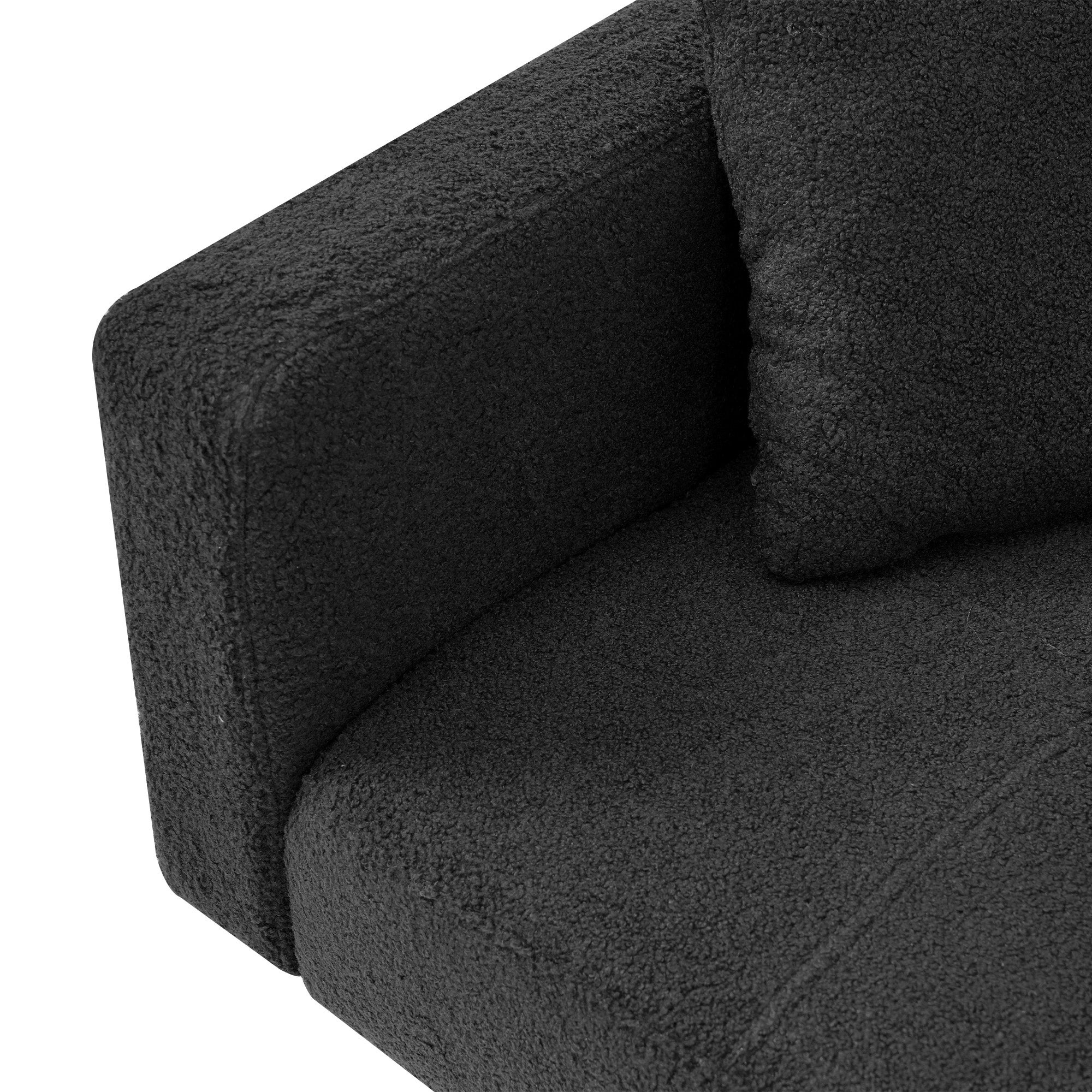 Canapé-lit 175x64x72cm inclinable avec fonction lit et rangements latéraux - Pieds dorés et coussin inclus - gris foncé - 7