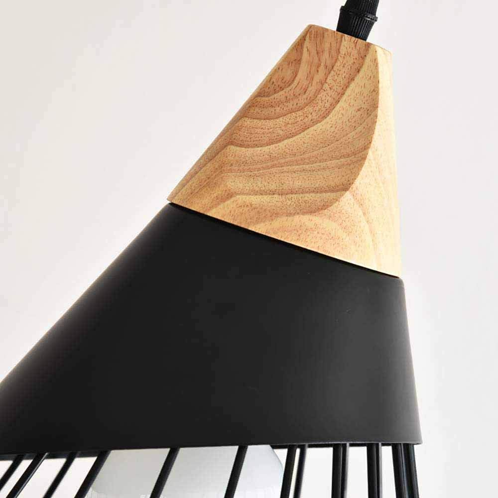 Rétro Metal Suspension Noir Cage E27 Suspension Industrielle Lampe Vintage Pendante Lumière Vintage en Métal Eclairage de Plafond Lustre Rétro - 4