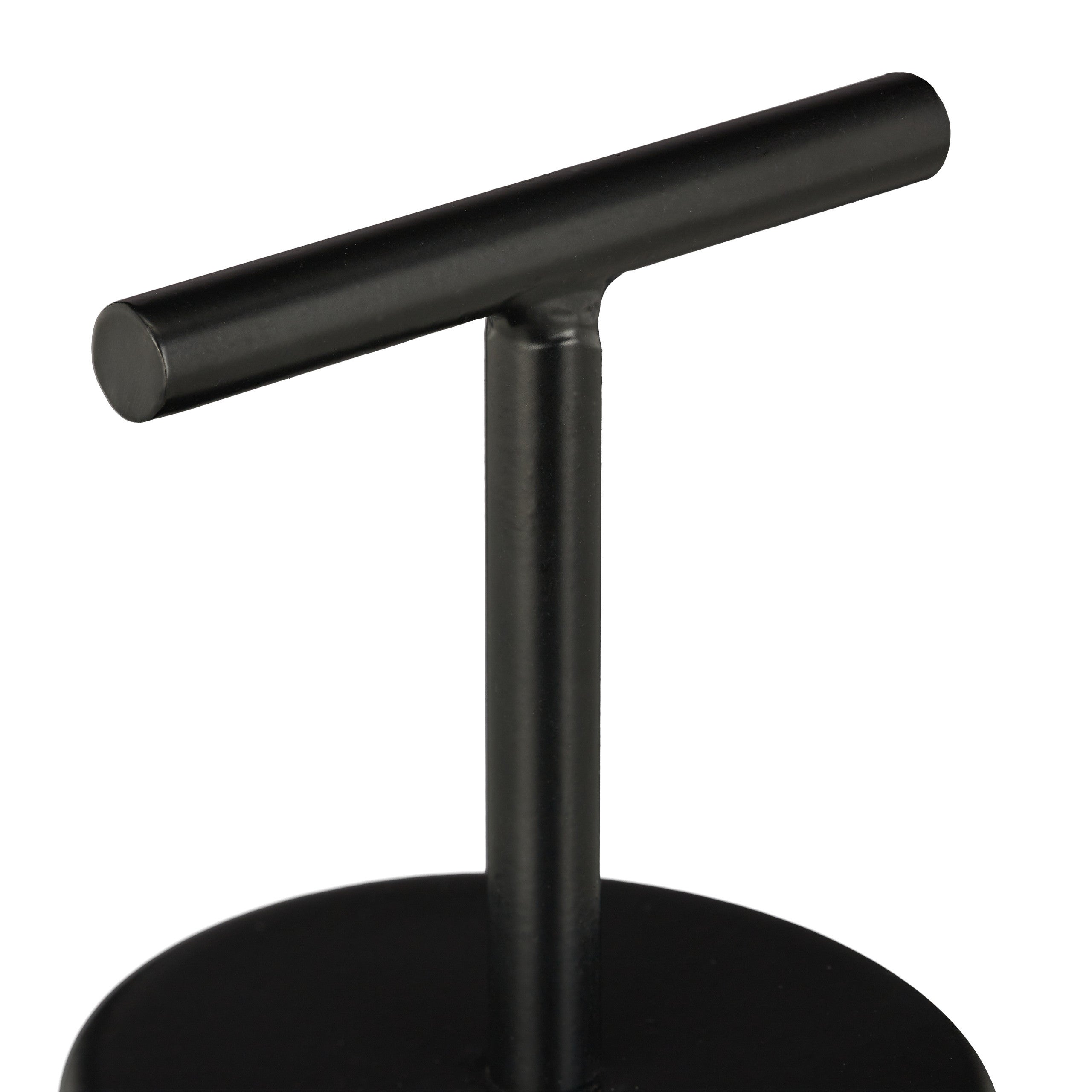 Butoir de porte avec poignée, porte & fenêtre, haute, ronde, intérieur, caoutchouc, inox, ∅7 cm, noir, Relaxdays - 8