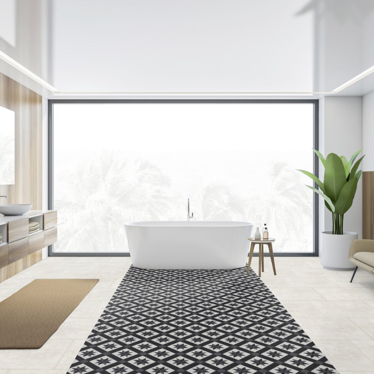 Dalle PVC autoplombante sous-couche intégrée effet carreaux ciment cordoba black GERFLOR Senso Unik - 6