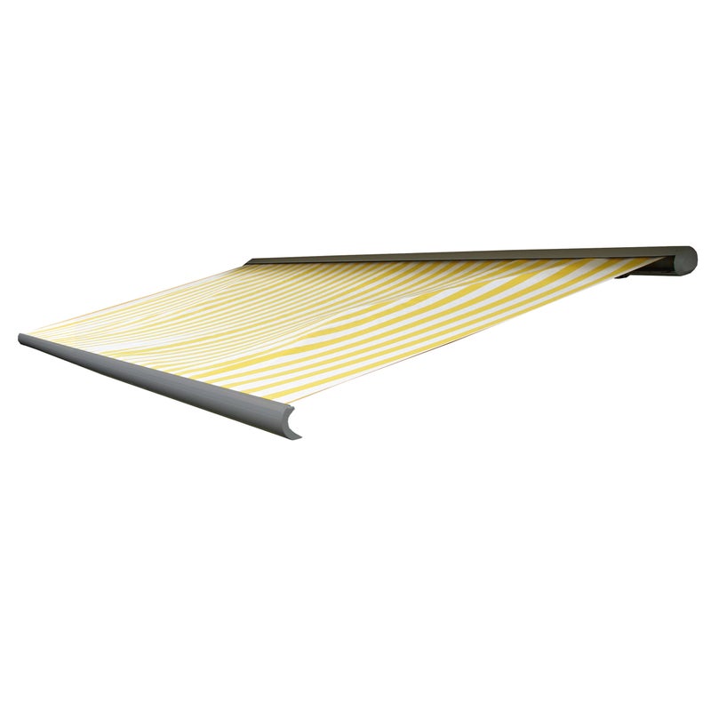 Wymienne poszycie do markizy T122, pełna kaseta Wymienne poszycie przeciwsłoneczne 4x3m ~ Akryl żółto-biały