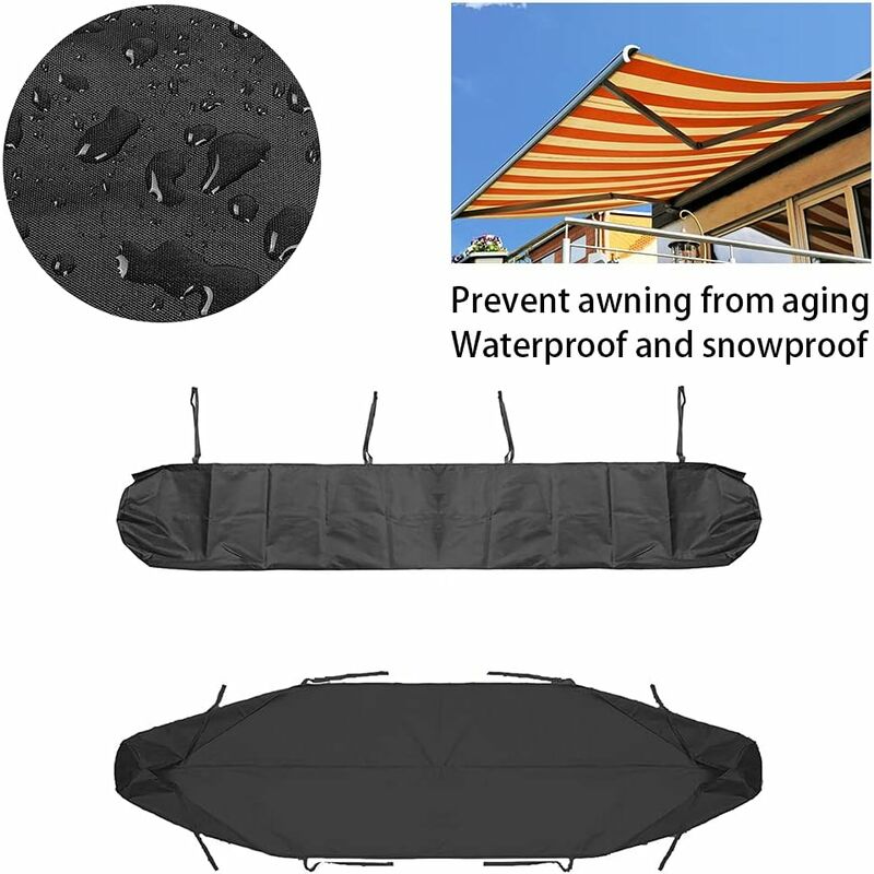 Sac de Protection pour Store Banne 3.5m, Housse Anti-poussière Imperméable Verte, Rangement pour Auvent de Terrasse - 3