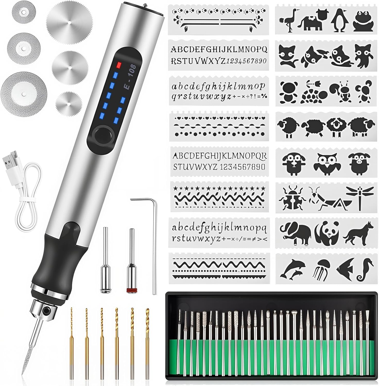 Kit Gravers Stylo graveur électrique permettant de graver sur métal, verre ...