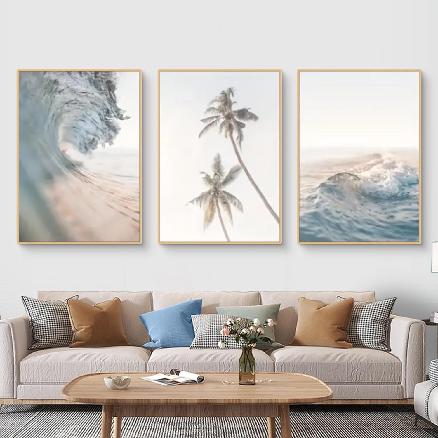 Pósteres de 30 x 40 cm - Paisaje de playa natural - Arte mural moderno en lienzo - Sin marco - Decoración de pared para salón y dormitorio - 3
