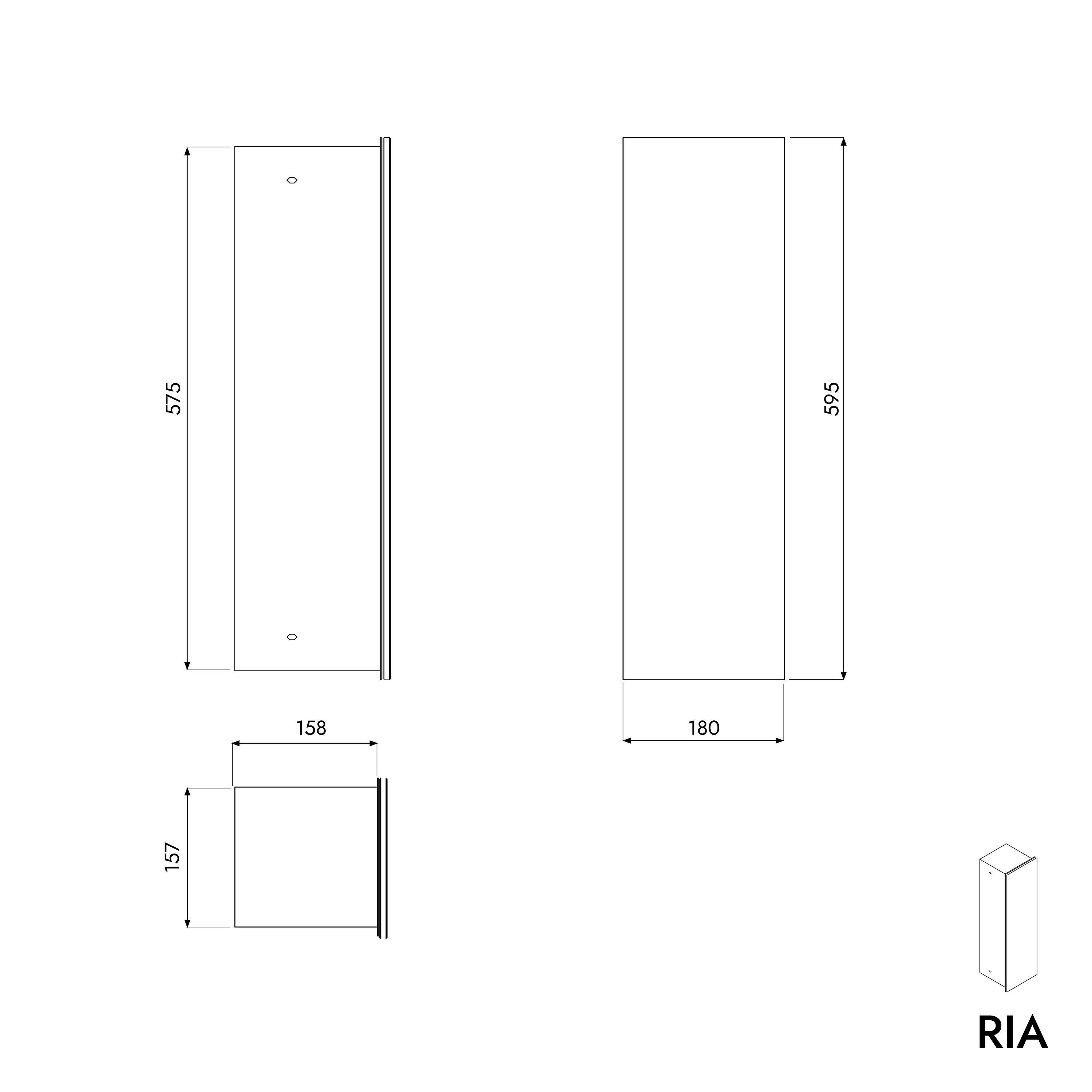 BERNSTEIN - Niche module acier inox WC encastré verre noir mat 16x16x58 (LxPxH) porte brosse toilettes + 1 étagère, charnière à droite - RIA - 6