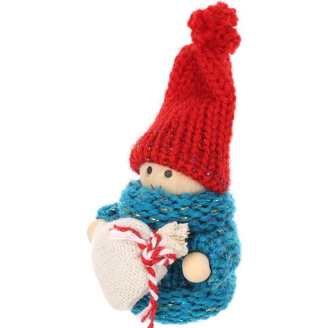 Laleczka dekoracyjna z workiem niebieska Girl 7,5 cm