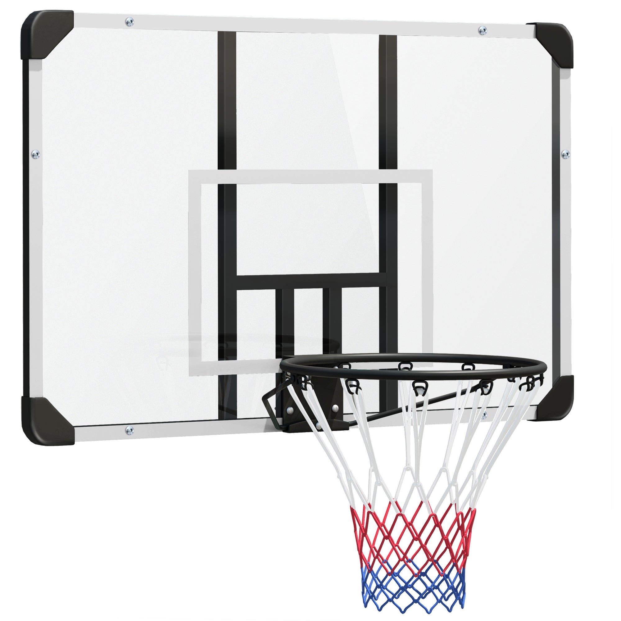 Panier de Basketball Mural avec Panneau de 72cm et Jante 43cm, Pour
