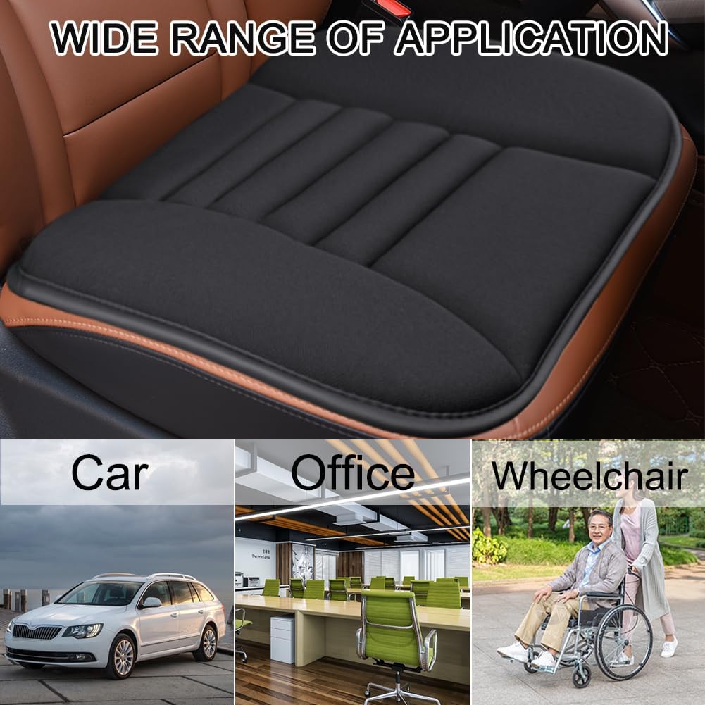 Coussin de siège conducteur avec mousse à mémoire de forme confortable de 3 cm pour voiture, chaise de bureau et chaise de maison. - 3