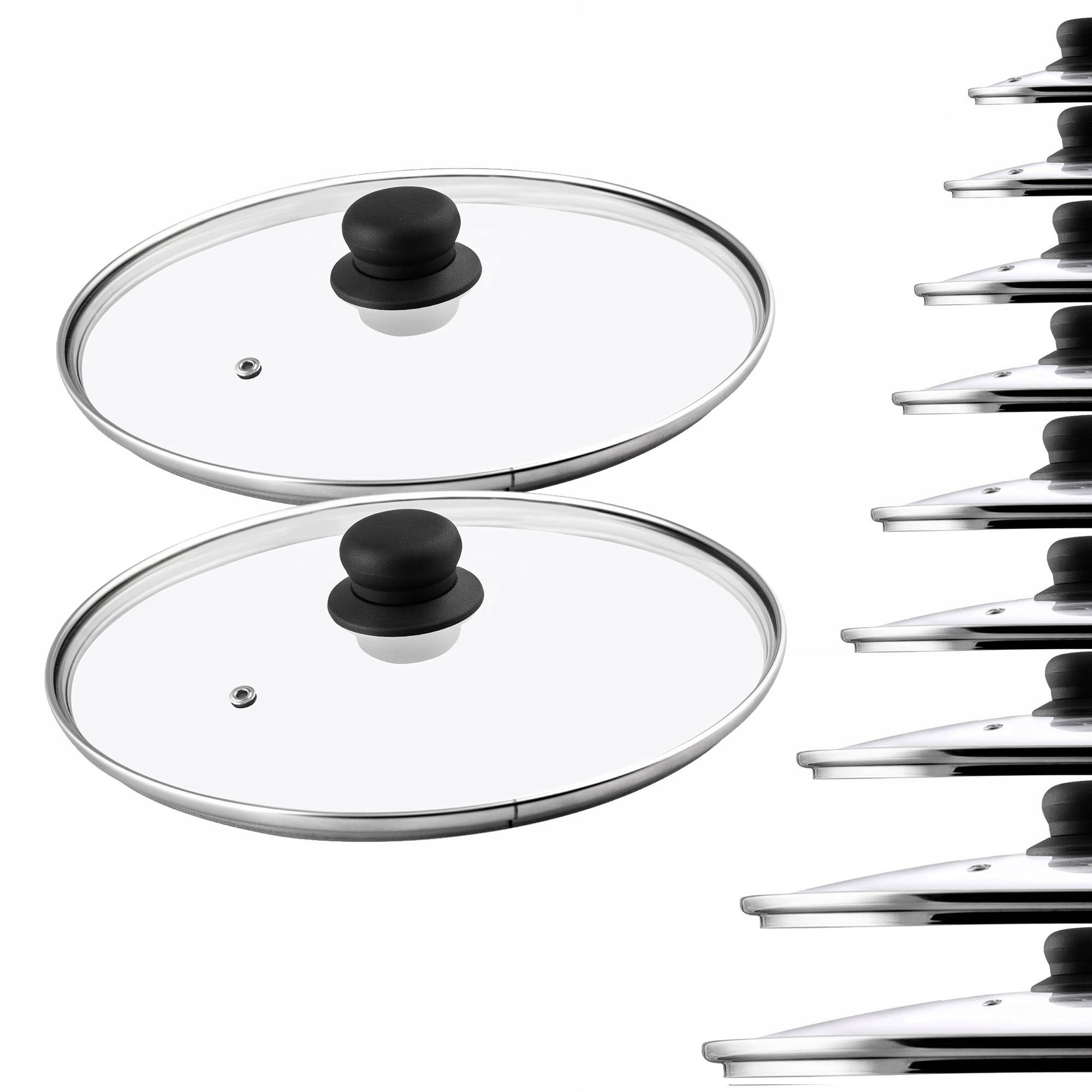 KADAX Coperchio per pentola, coperchio universale in vetro con manico nero opaco, coperchio resistente al calore in diverse misure, coperchio per