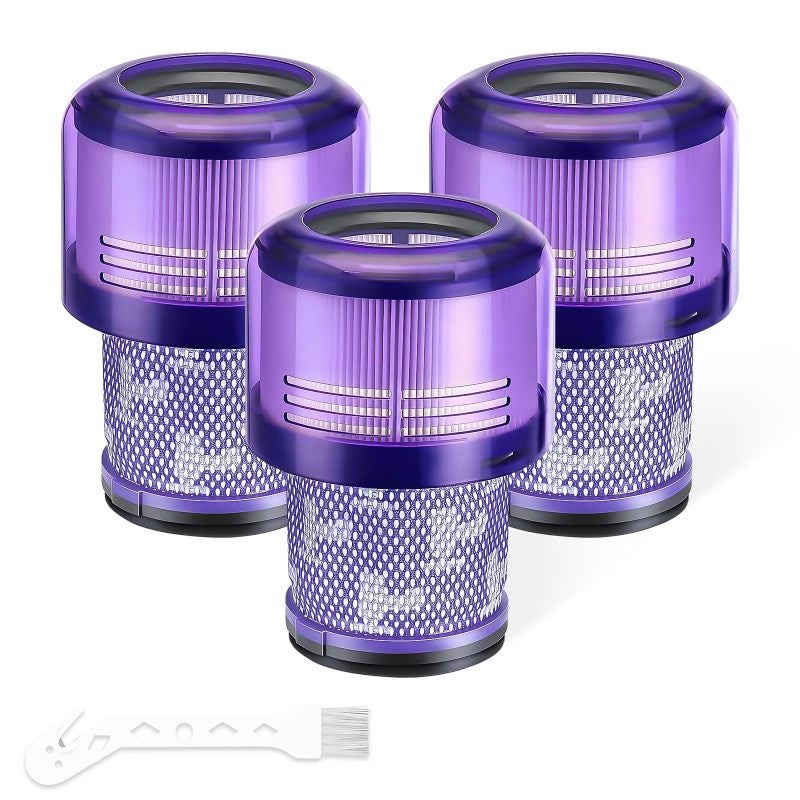 Fioletowe filtry zamienne do odkurzacza, 3 sztuki, kompatybilne z Dyson V11 Torque Drive/Animal/Complete/Extra i V15 Detect Detect Submarine