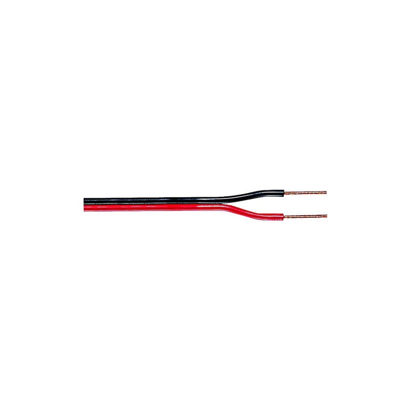 Kabel płaski dwubiegunowy 2x0,75 mm², czerwony i czarny, szpula 100 m