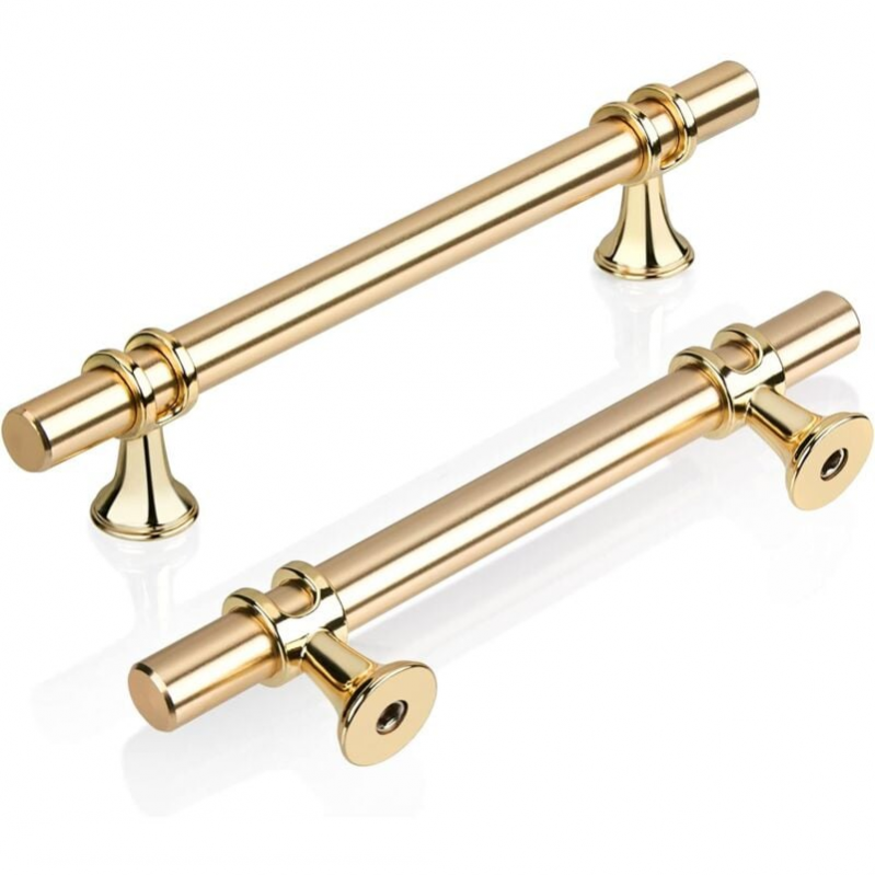 Uchwyty meblowe - do szuflad, szafek - stop cynku - 10 sztuk - 160 mm - złote