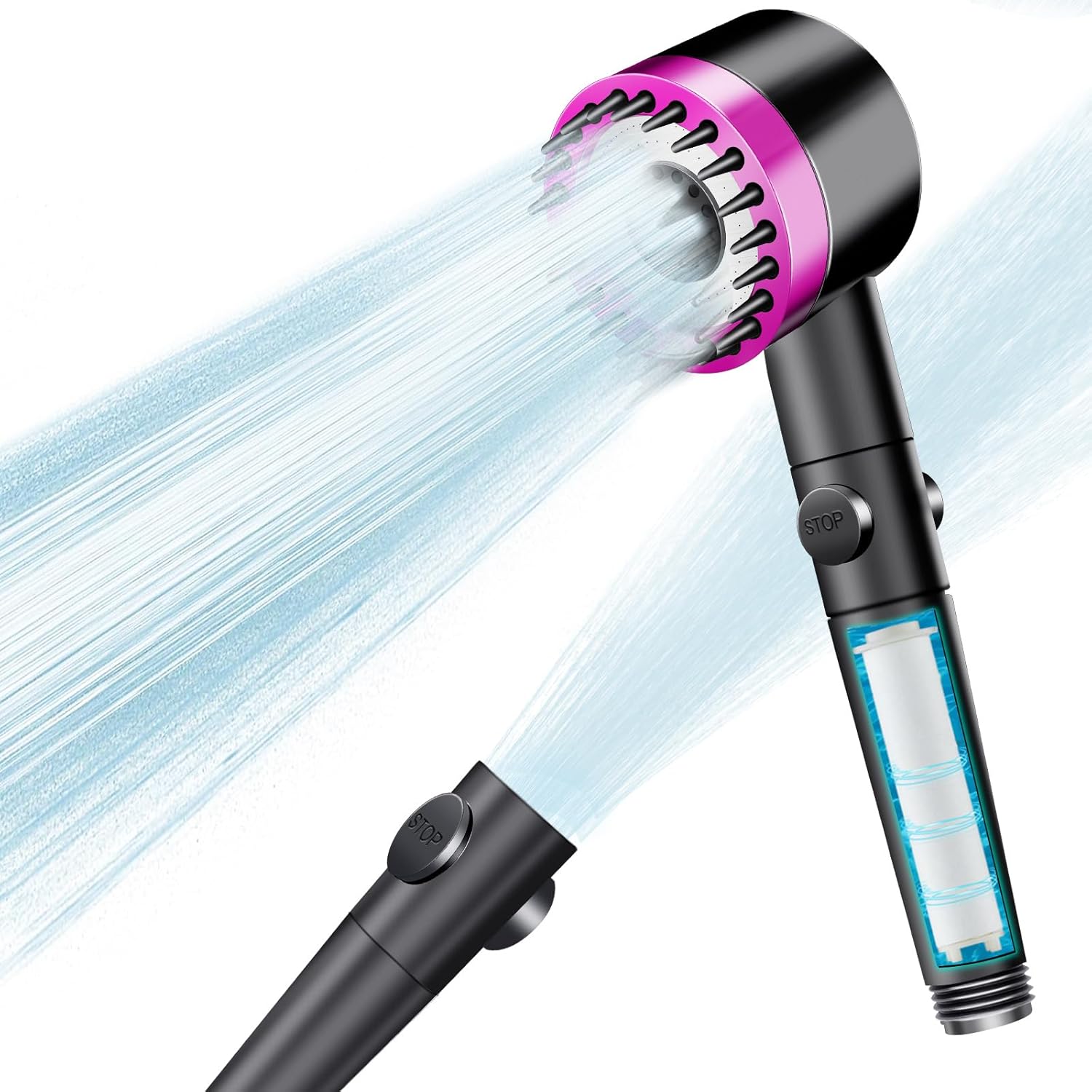 Pommeau De Douche - A572 - Haute Pression - Filtre Intégré - Réglage 3