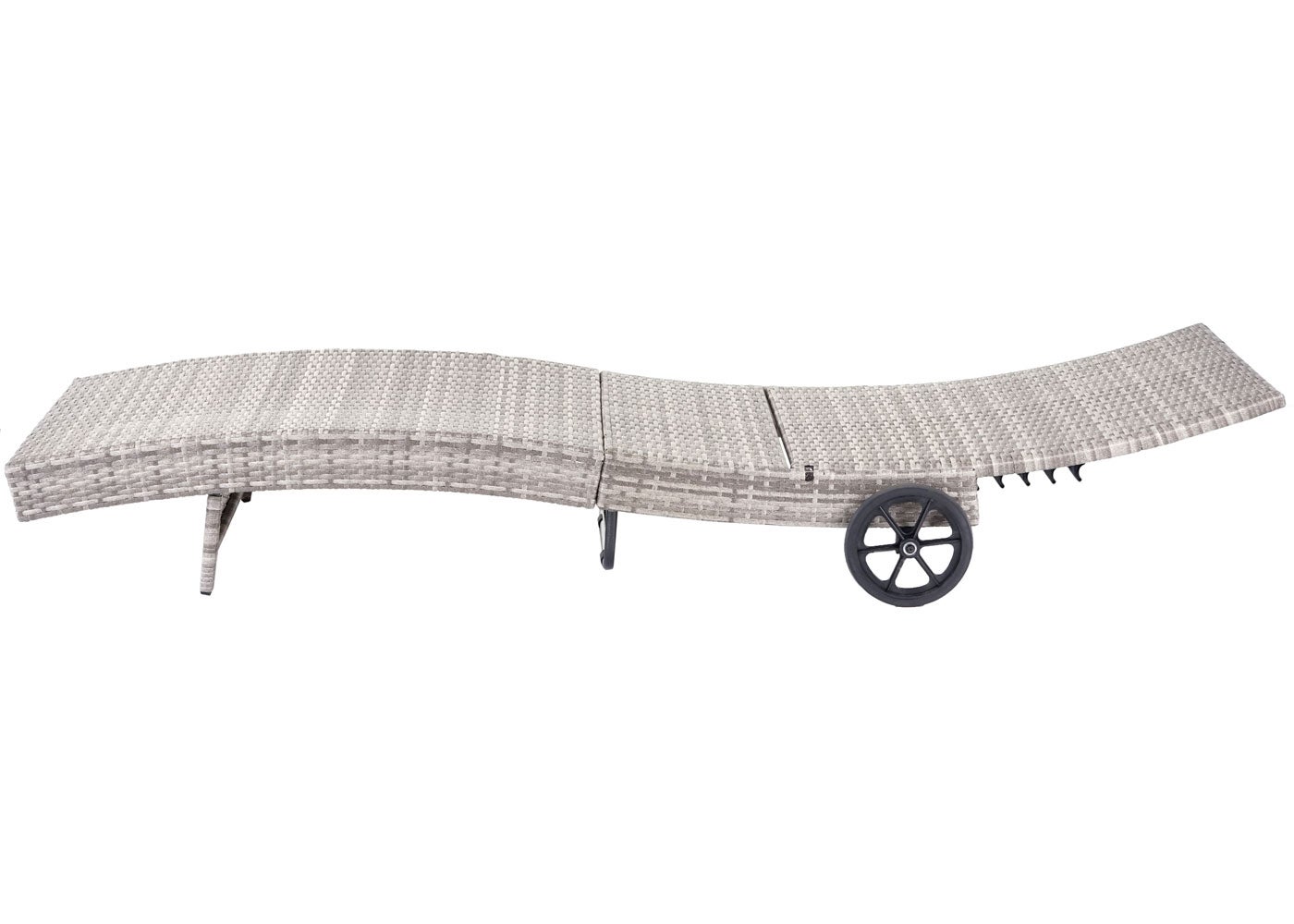 Chaise longue HWC-D80 en polyrotin ~ gris, coussin gris foncé - 5