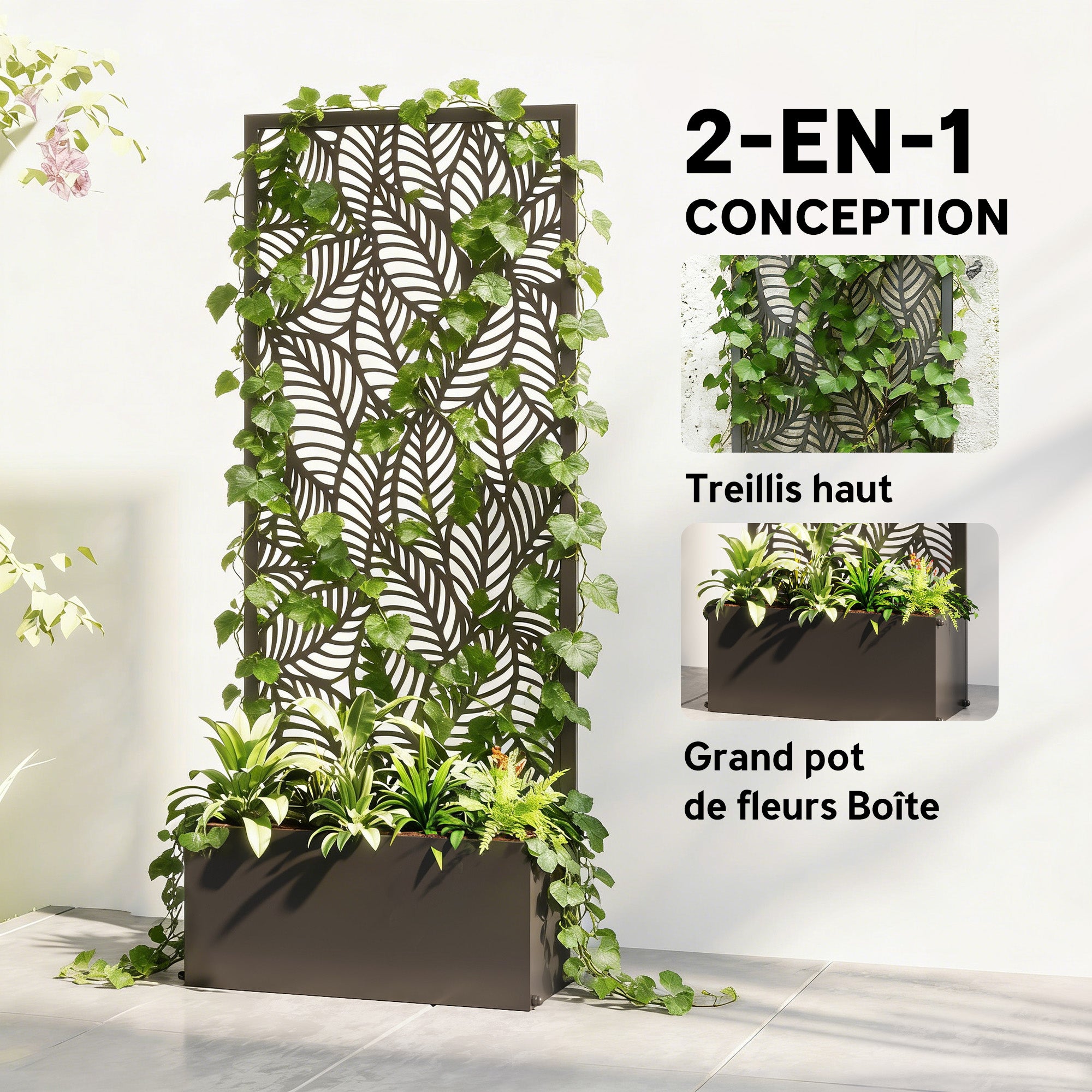 Jardinière surélevée avec treillis métal Outsunny - 4