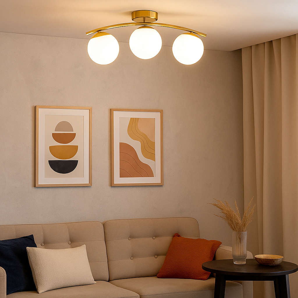 Żyrandol LED Bali E27 potrójny lampa wisząca 51 cm IP20 złoty MasterLED - 2