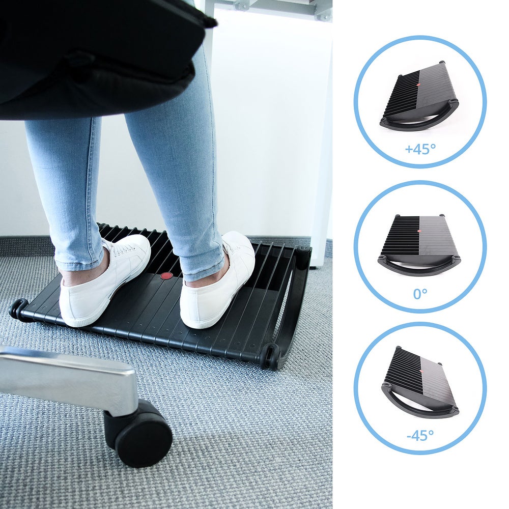 Poggiapiedi con due lati PODI Plastica Nero hjh OFFICE - 2