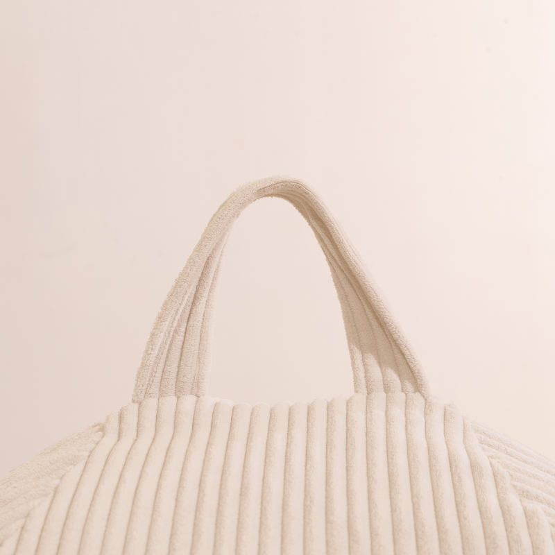 Pouf poire déhoussable velours côtelé BANANAIR 80x70 cm beige - 7