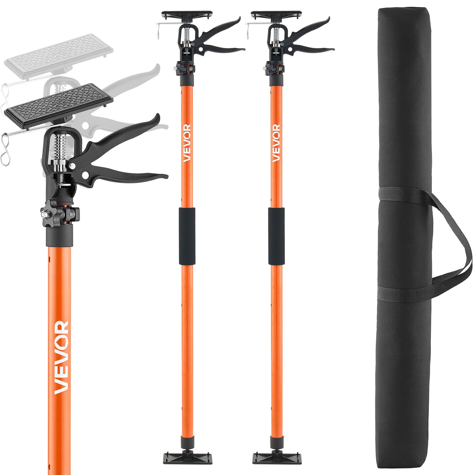 Set de 2 suporturi telescopice VEVOR pentru tavan, 116-290 cm, reglabile, tijă cu eliberare rapidă, oțel, capacitate de încărcare 70 kg 2buc