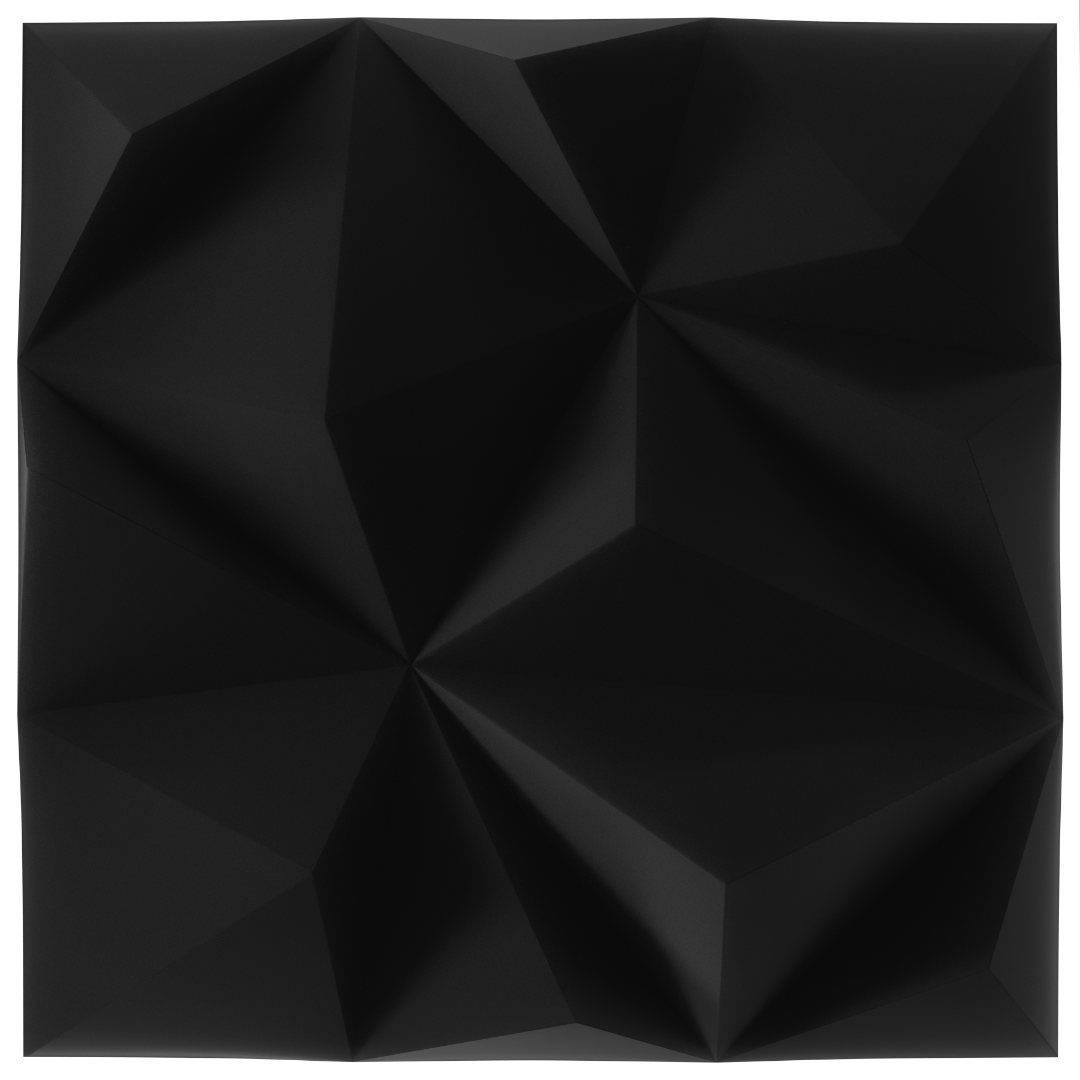Panel dekoracyjny ścienny XPS 3D LINE GEO 50×50 cm black Marbet Design 8 szt.