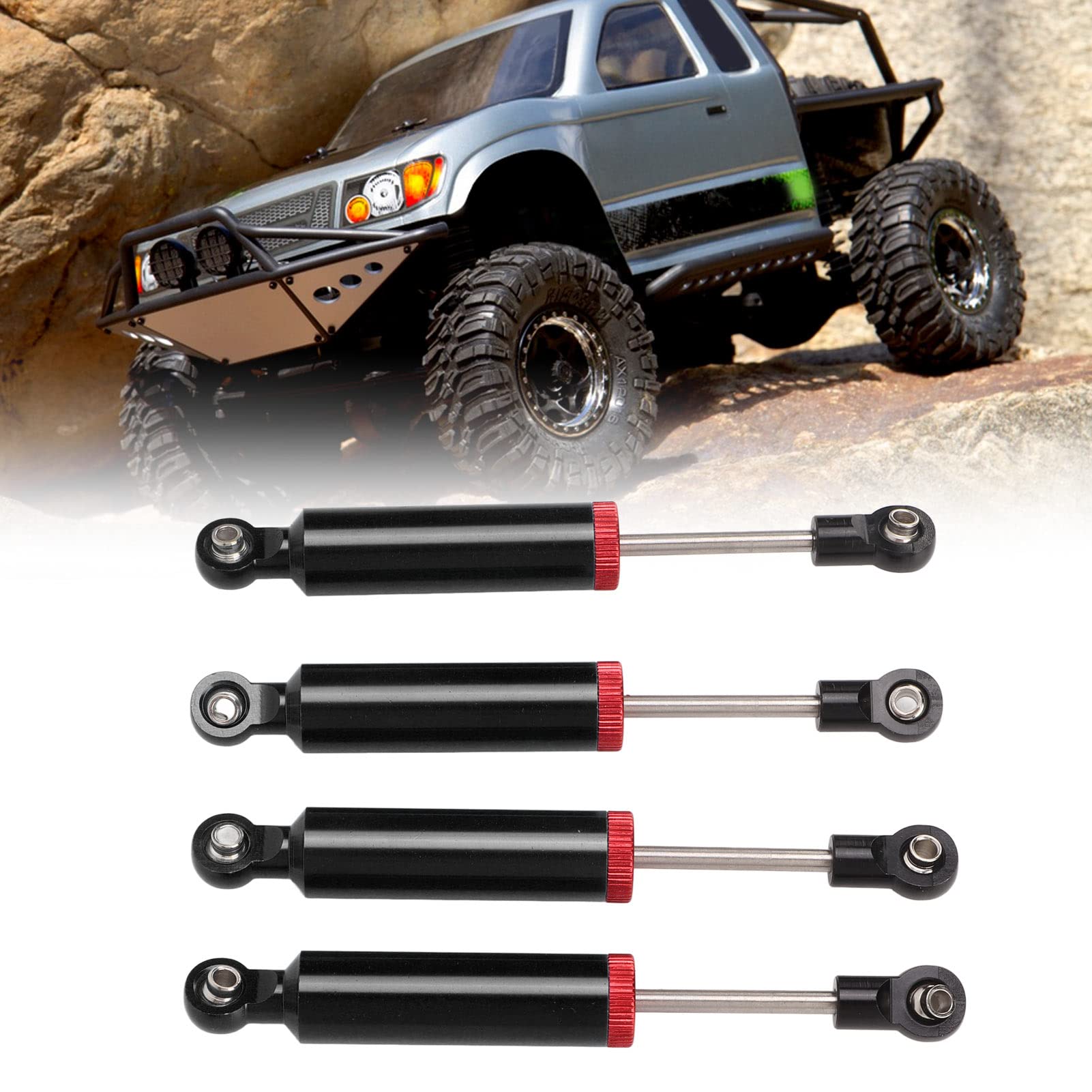 pezzi RC Ammortizzatore 100mm Ammortizzatore con molla interna per SCX10 1/10 RC Crawler Car (Nero) - 2