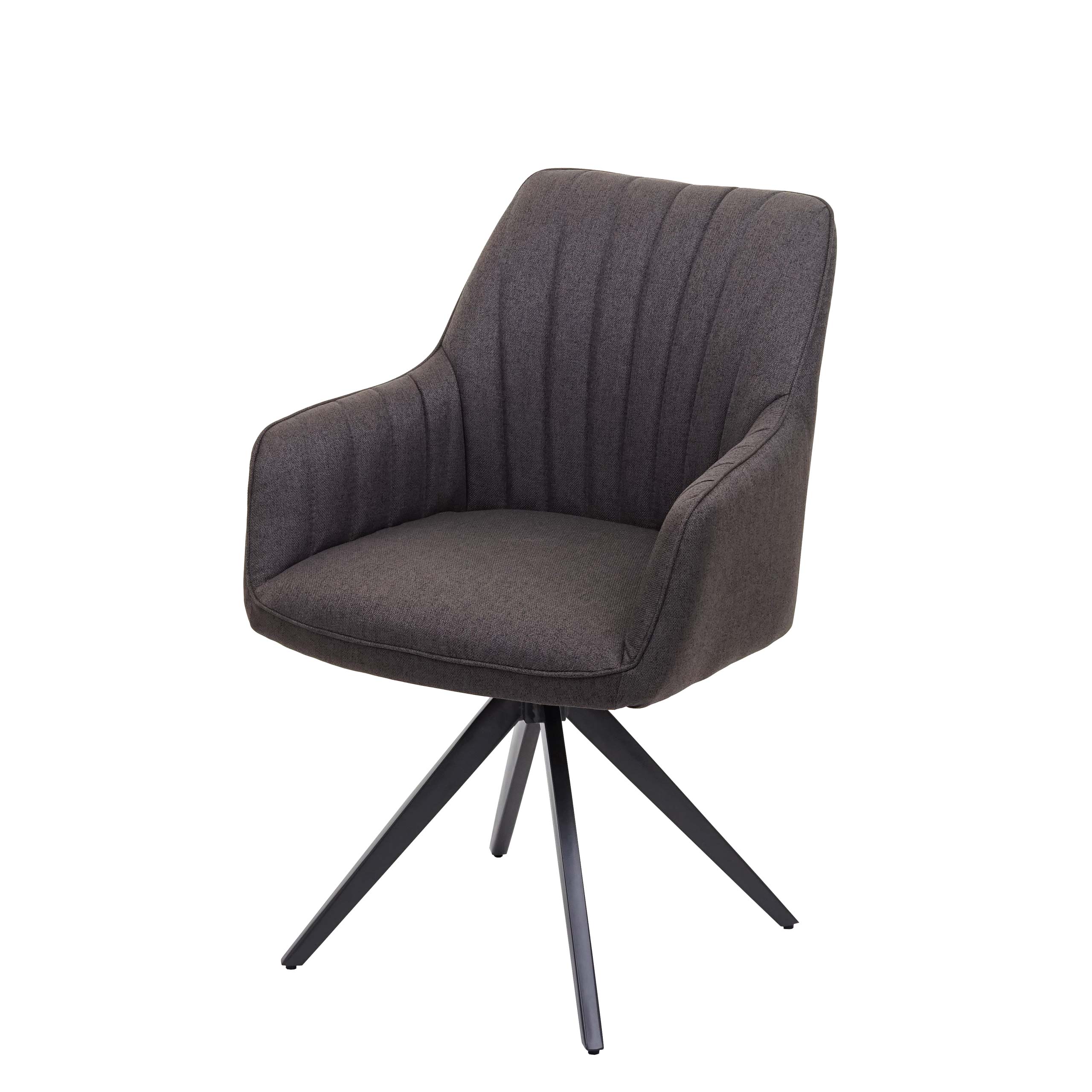 Krzesło do jadalni HWC-H73, krzesło kuchenne fotel, tkanina stalowa retro ~ szaro-brązowy